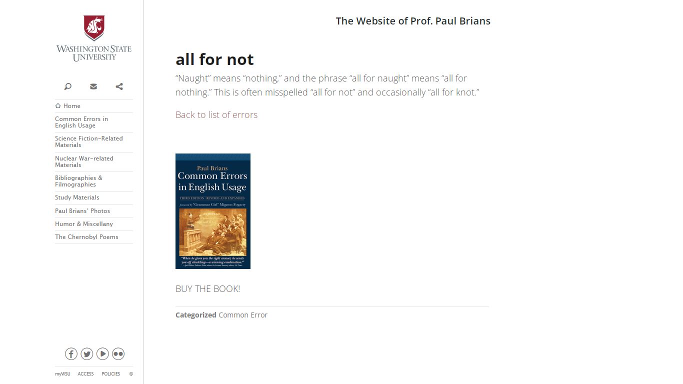 all for not | Common Errors in English Usage and More | Washington ...