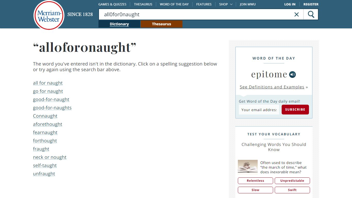 All for naught Definition & Meaning - Merriam-Webster